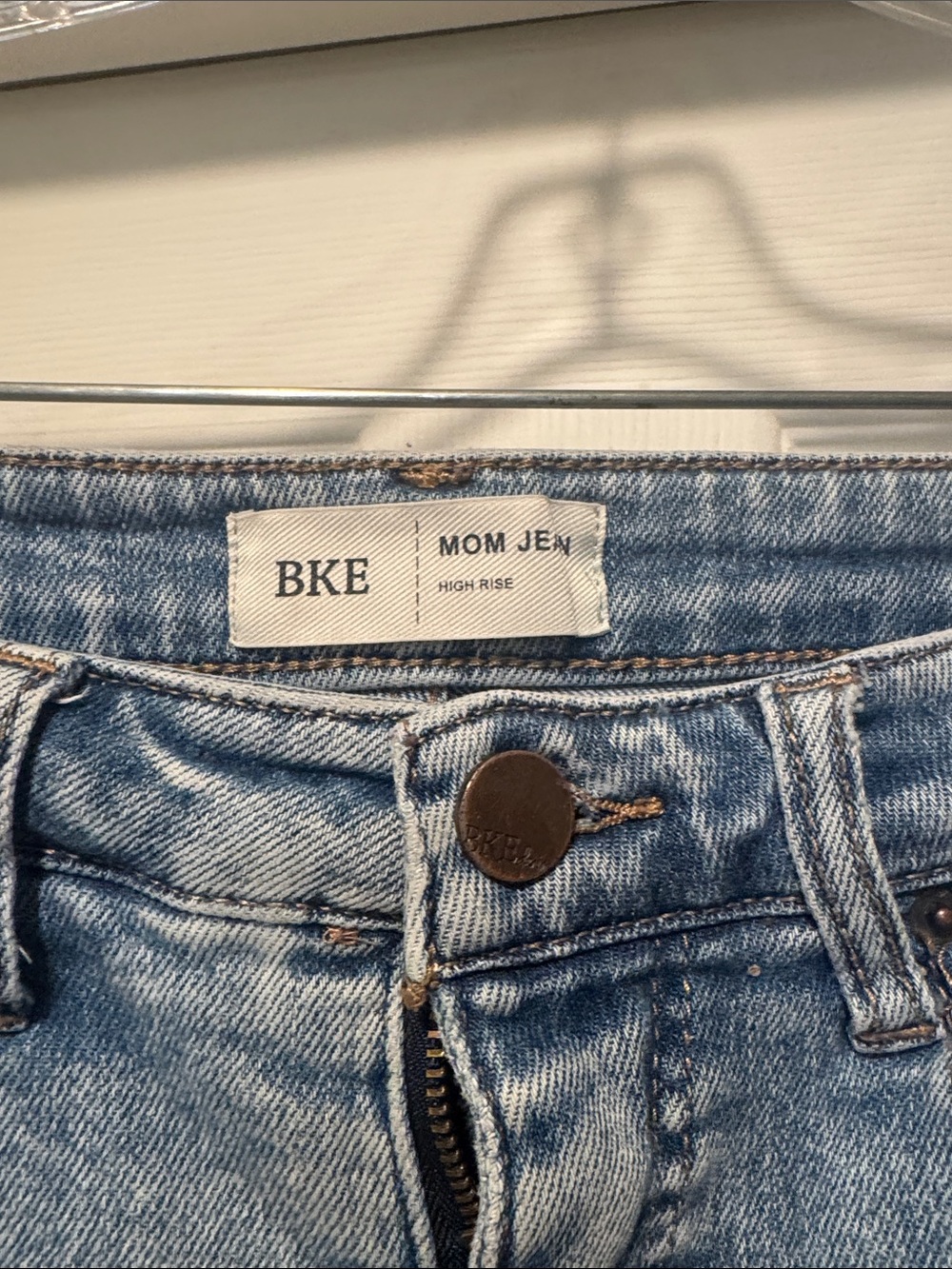 BKE mom jeans Light Blue Distressed Ankle Jeans - Picture 3 of 6